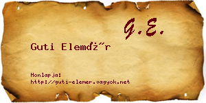 Guti Elemér névjegykártya